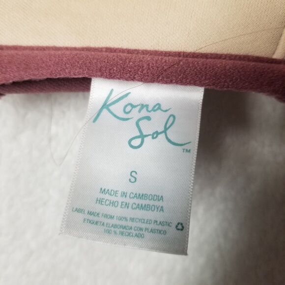 Kona Sol Small Swimsuit Mauve Ruffle Bust Padded Removeable Straps Beach Cruise - Picture 4 of 9